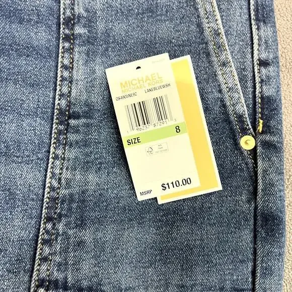 Michael Kors Cropped Flare High Rise Slim Through Hip & Thigh Jeans Size 8 - Picture 7 of 10